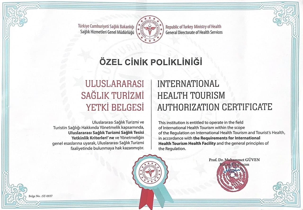 Sağlık Turizmi Yetki Belgesi